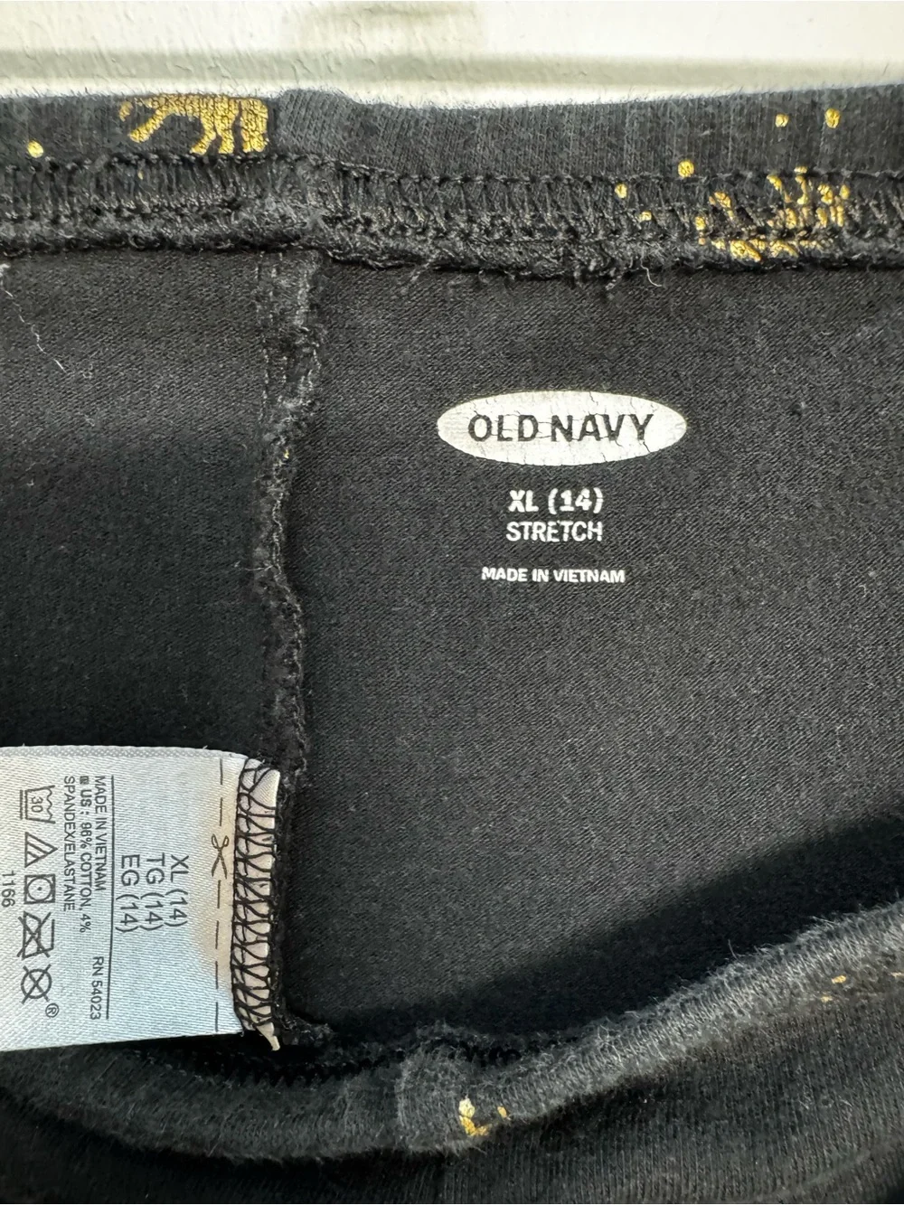 Old Navy Black Leggings with Gold Unicorn Accents